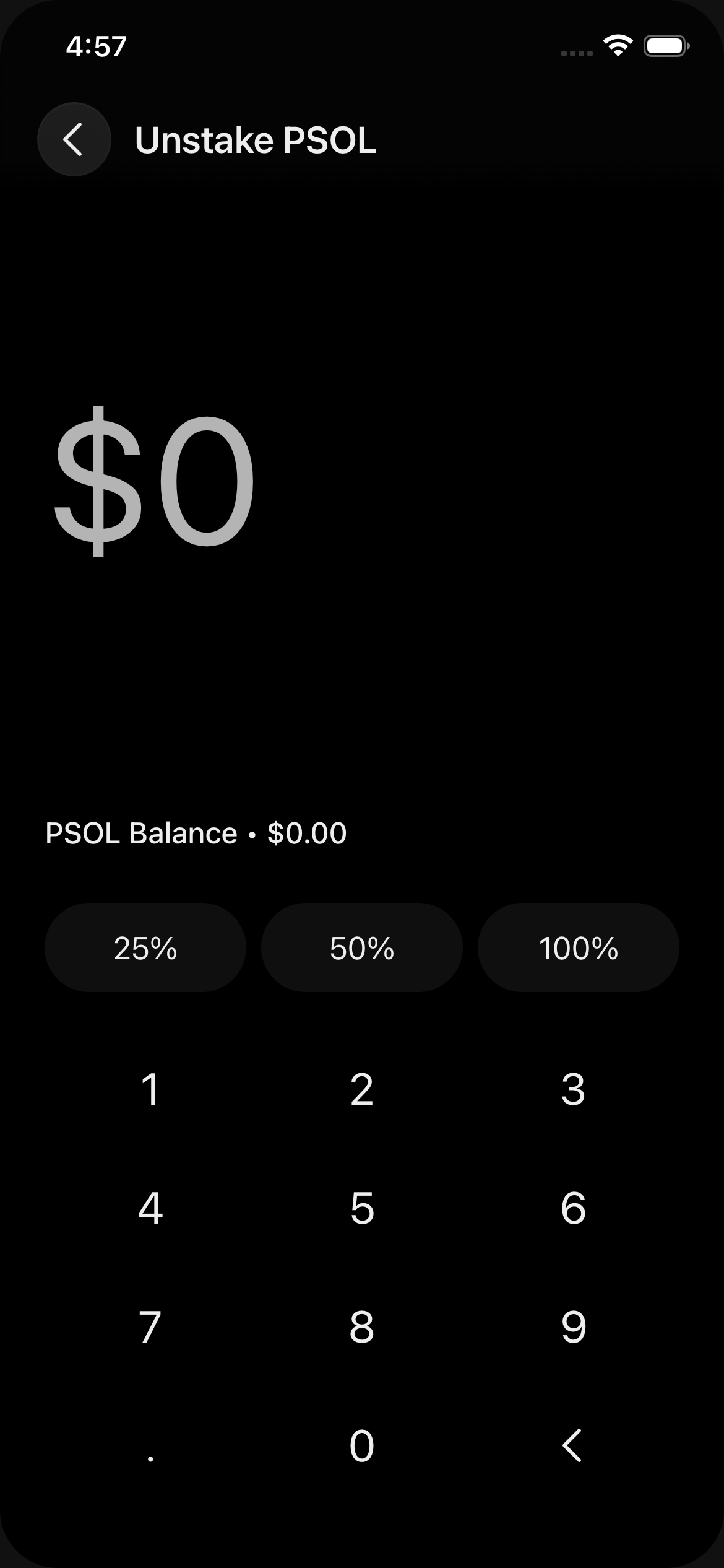 Unstake amount empty